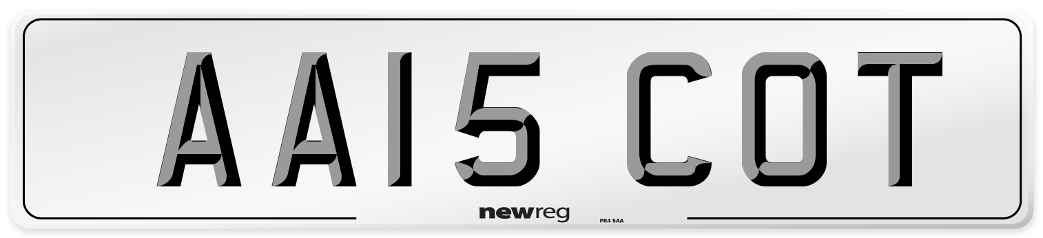 AA15 COT Number Plate from New Reg